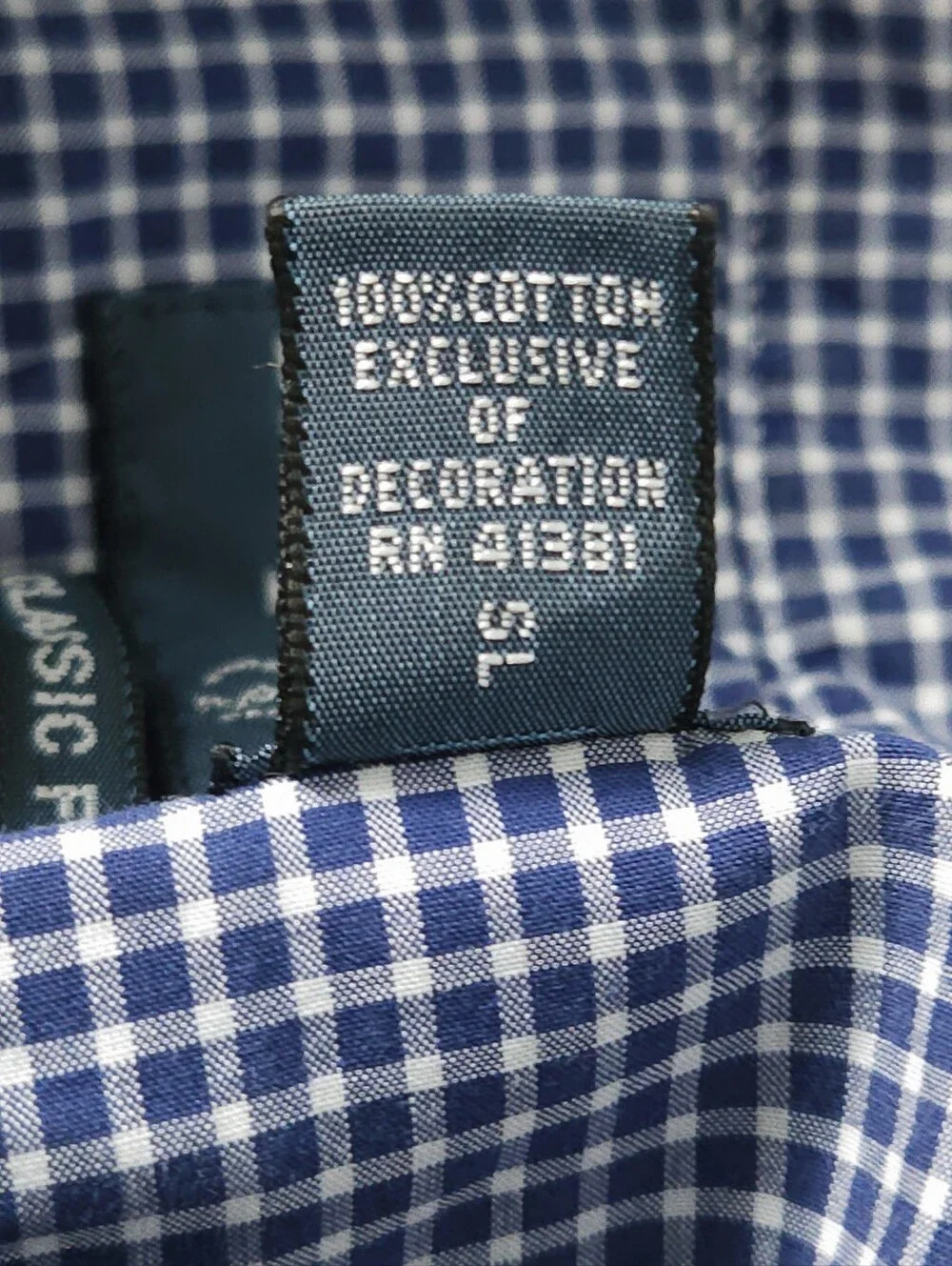 Ralph Lauren Shirt Mens XXL Blue Gingham Check Classic Fit Button Down Down